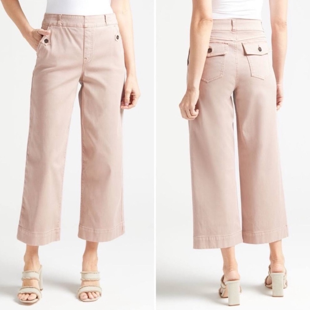 SPANX Wide-Leg Cropped Pants in Dusty Blush